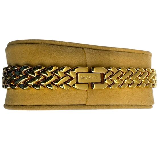 Michele 72-202-G Interchangeable 5-Bezel Watch Set Gold Bracelet and Straps - Picture 12 of 16